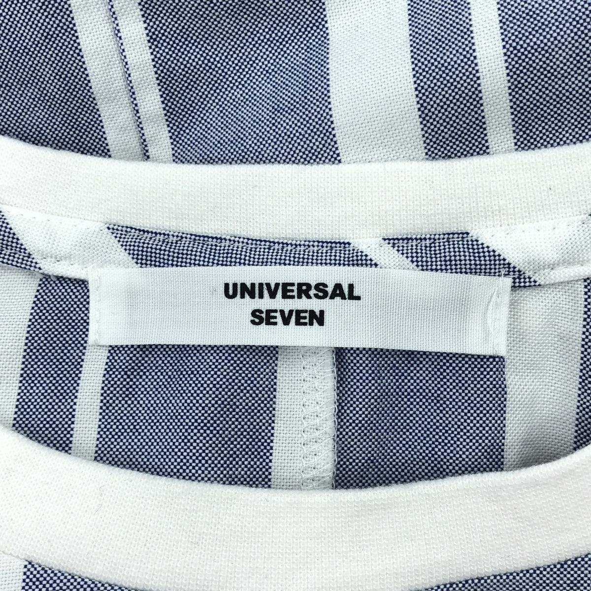 UNIVERSAL SEVEN / ユニバーサルセブン | フライスコンボ クルーネックワイド ワンピース | ブルー/ホワイト | レディース