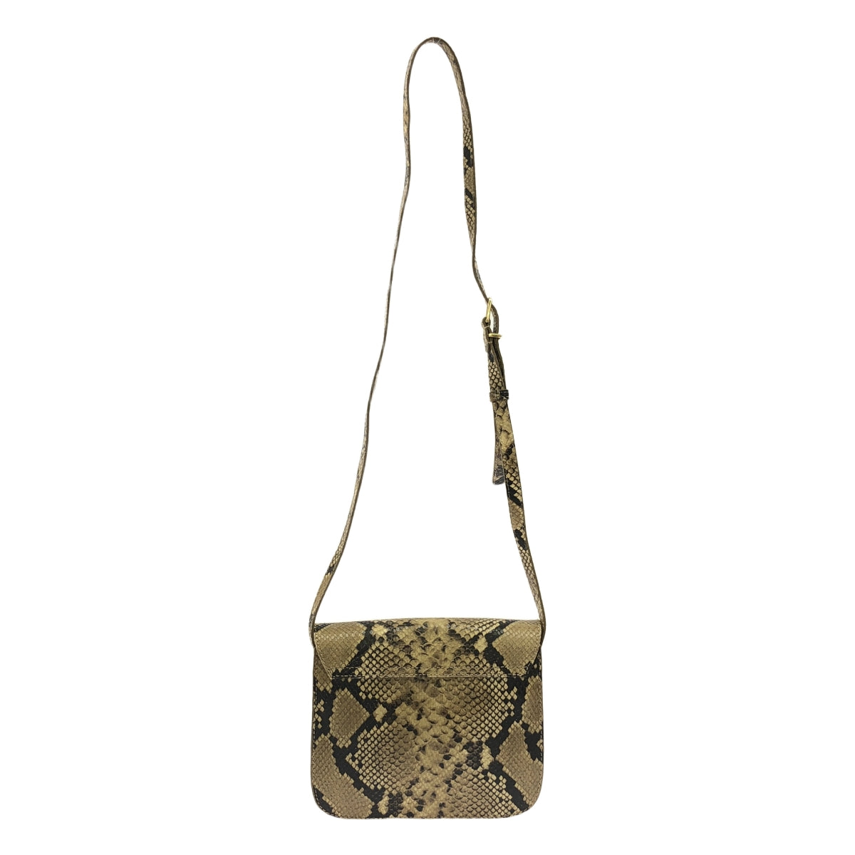 ANTHOLOGY PARIS / 앤솔로지 파리 | 가죽 파이썬 플랩 숄더백 | 브라운 계열 | 여성