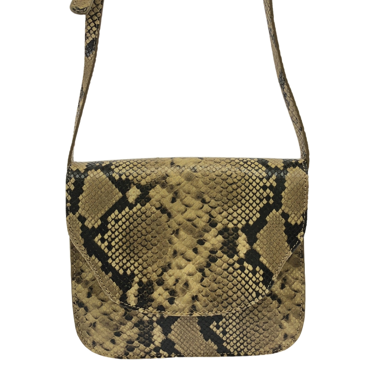 ANTHOLOGY PARIS / 앤솔로지 파리 | 가죽 파이썬 플랩 숄더백 | 브라운 계열 | 여성