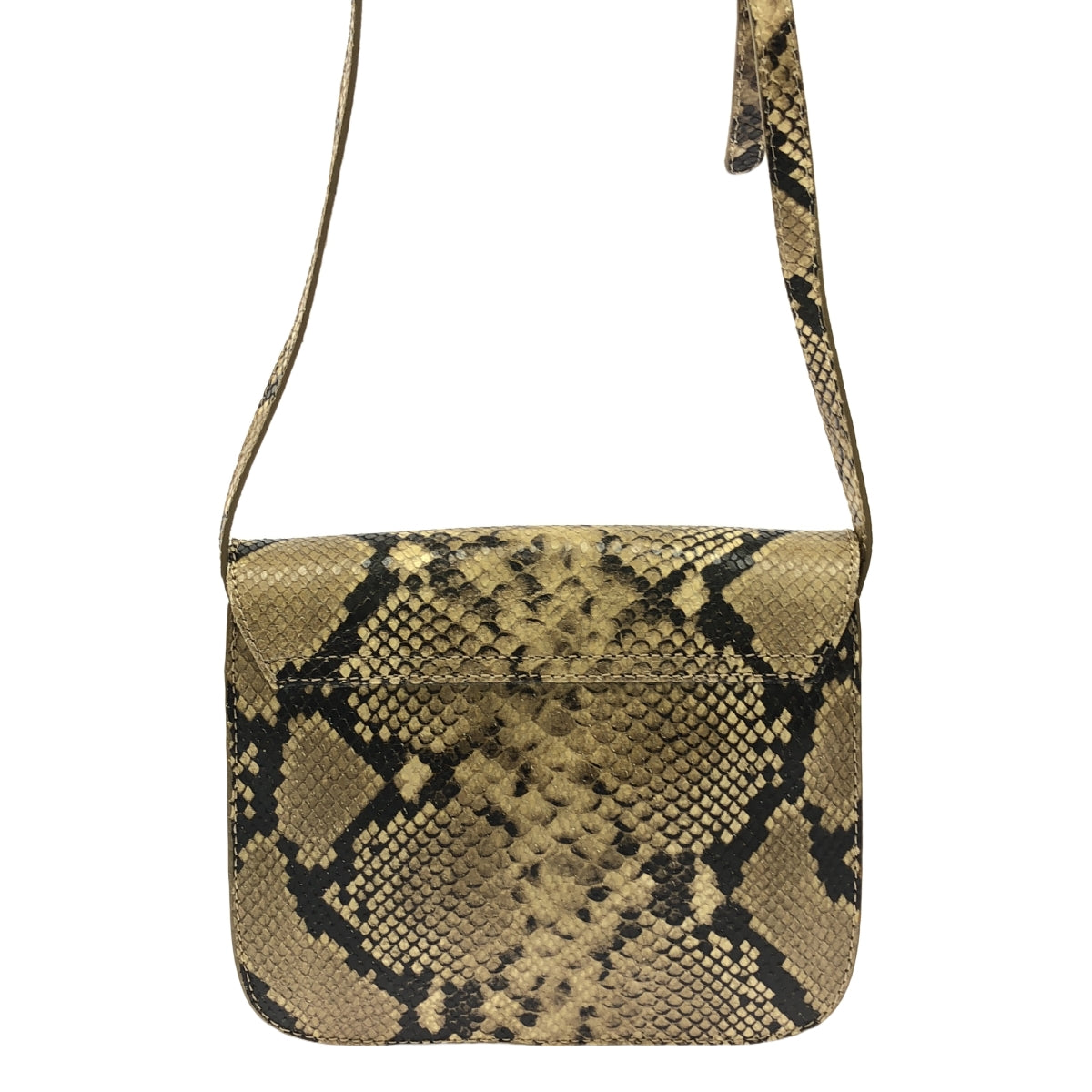 ANTHOLOGY PARIS / 앤솔로지 파리 | 가죽 파이썬 플랩 숄더백 | 브라운 계열 | 여성