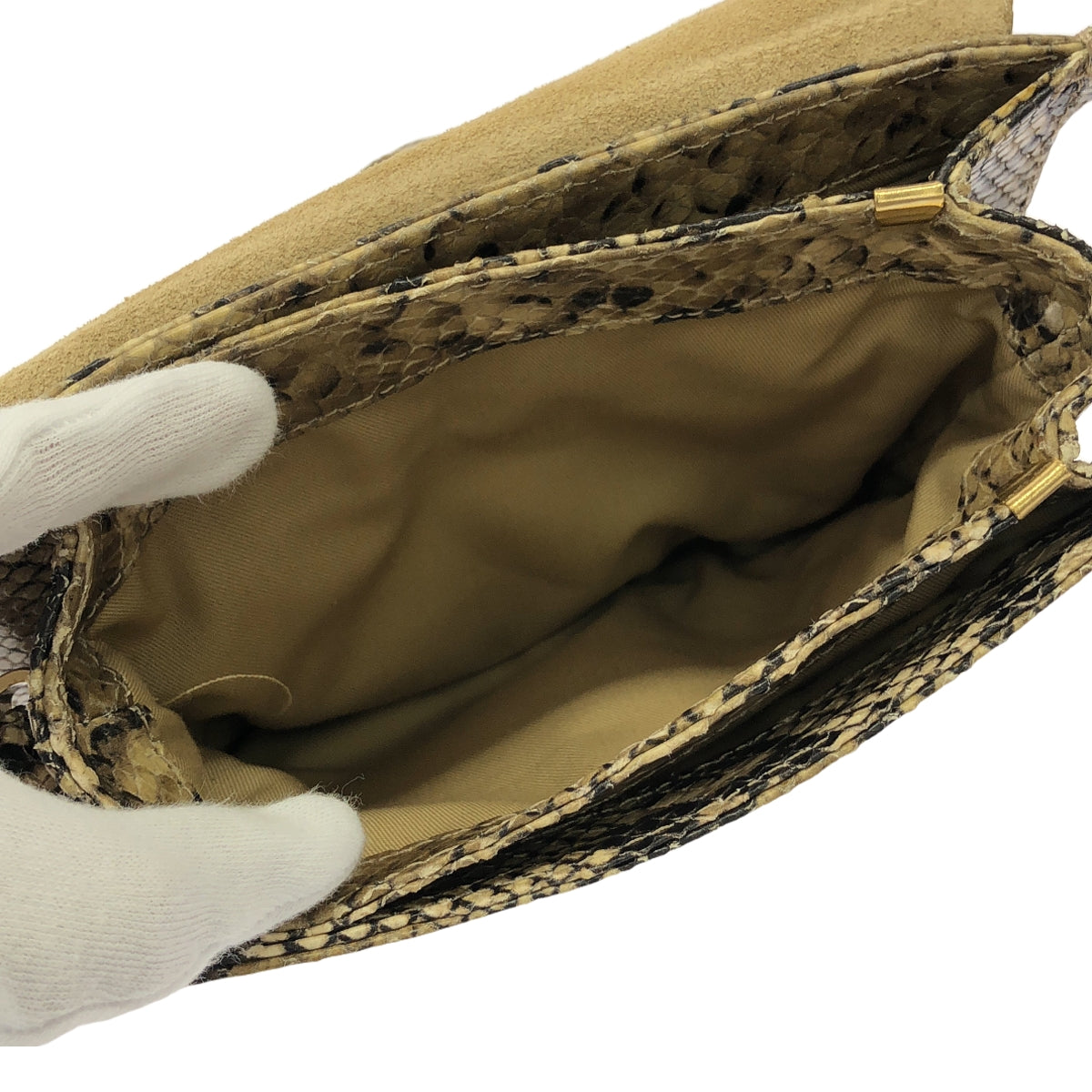 ANTHOLOGY PARIS / 앤솔로지 파리 | 가죽 파이썬 플랩 숄더백 | 브라운 계열 | 여성