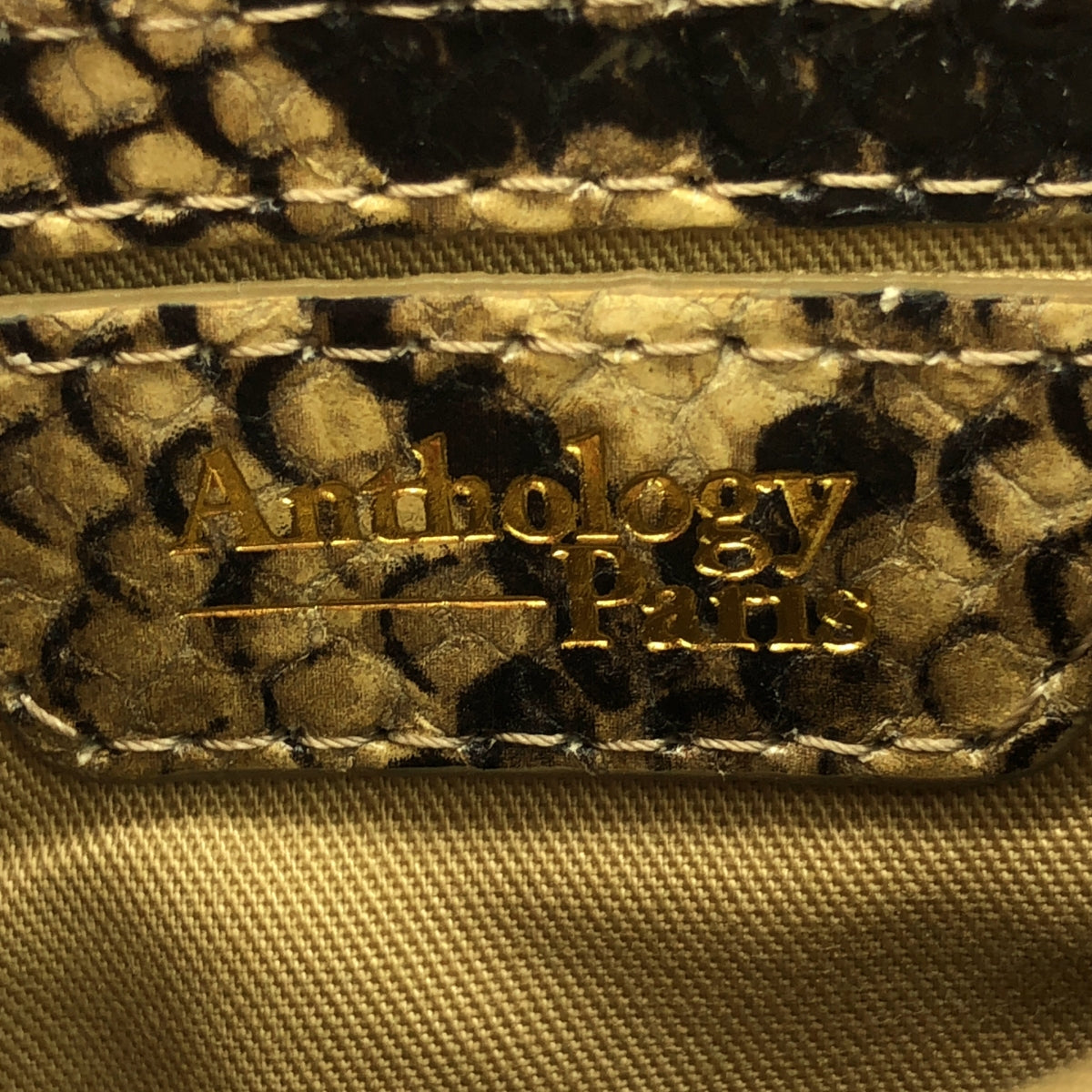 ANTHOLOGY PARIS / アンソロジーパリ | レザー パイソン フラップ ショルダーバッグ | ブラウン系 | レディース