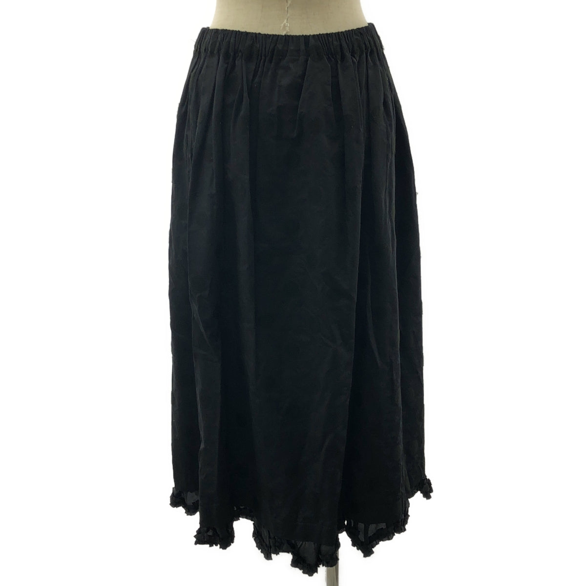 COMME des GARÇONS | 經編布料2019 秋冬 |圓點褶皺荷葉邊對接長裙| SHOPBOP