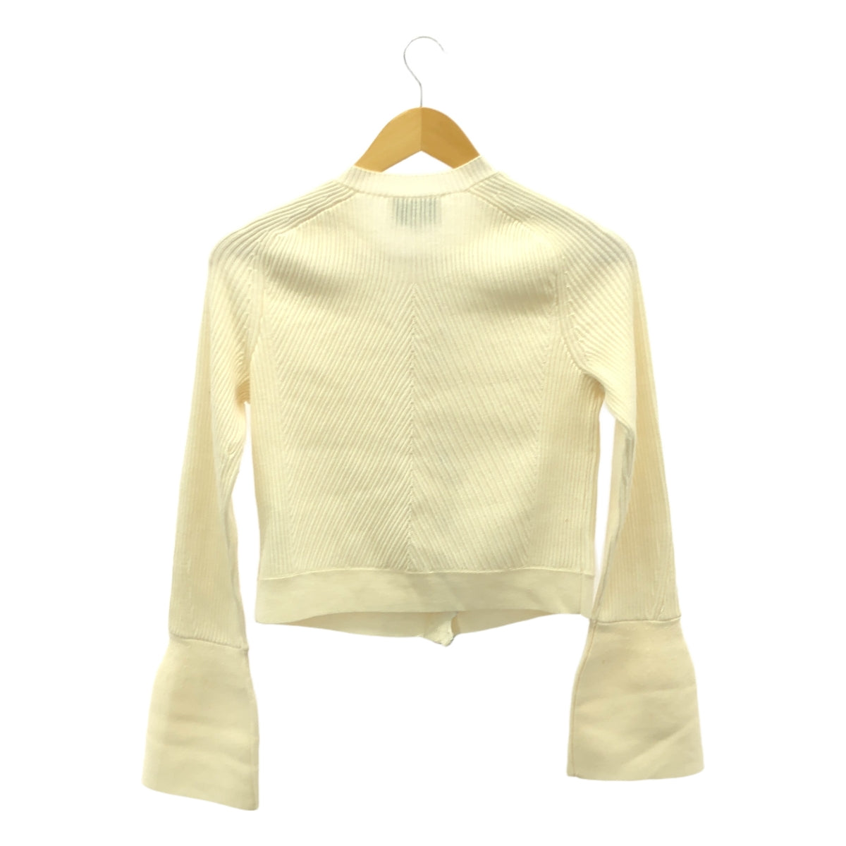 3.1 Phillip Lim / スリーワンフィリップリム | フロントフリル ベルスリーブ リブカーディガン | XS | アイボリー | レディース