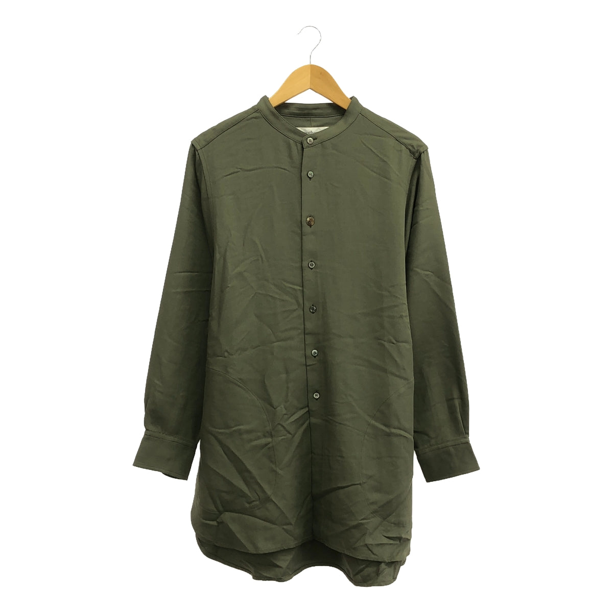 【신품】 prasthana / 프라스타나 | strings band collar shirt ver2 / 셔츠 | M | 카키 | 남성