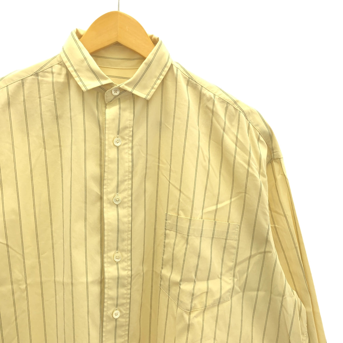 TICCA | Cotton Nylon Stripe Big Shirt | F | Cream | Women's