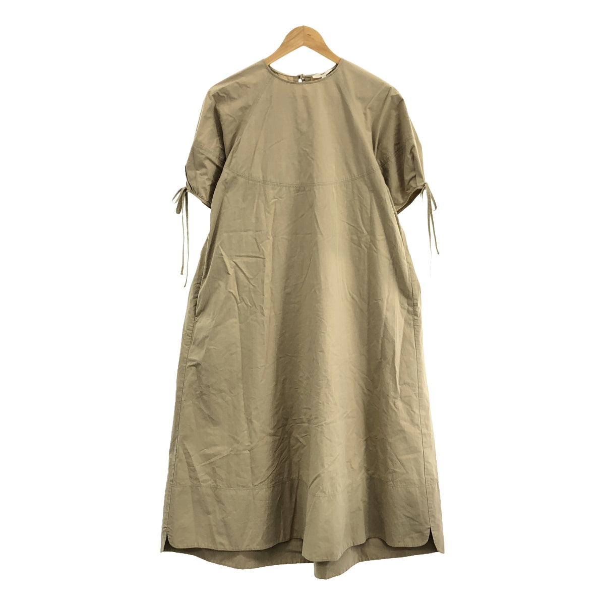 yori | Back Gathered Puff Sleeve Ribbon Dress | 36 | Beige | Women's