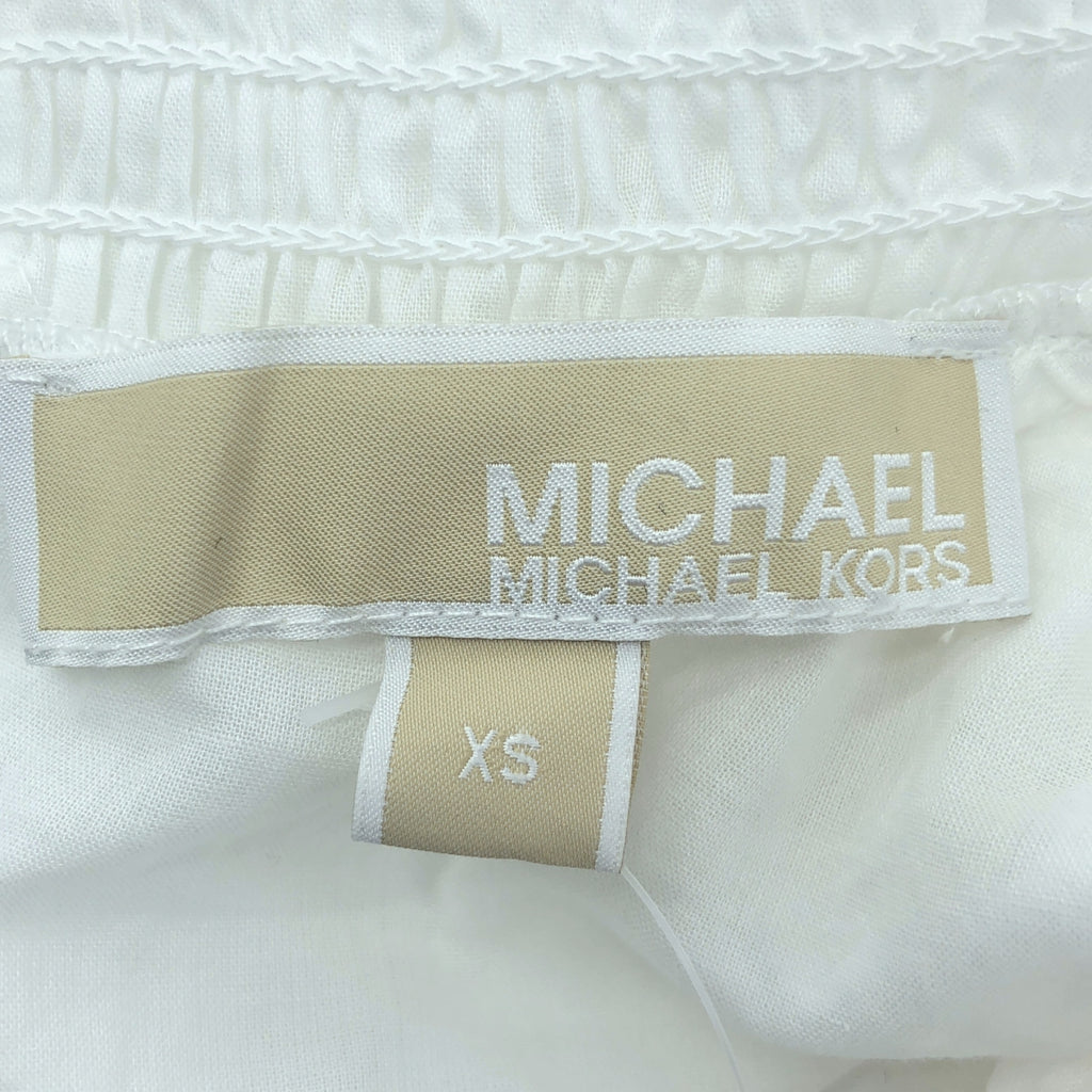 【美品】  MICHAEL KORS / マイケルコース | Smocked Cotton Dress / ティアード ボリューム ワンピース | XS | ホワイト | レディース