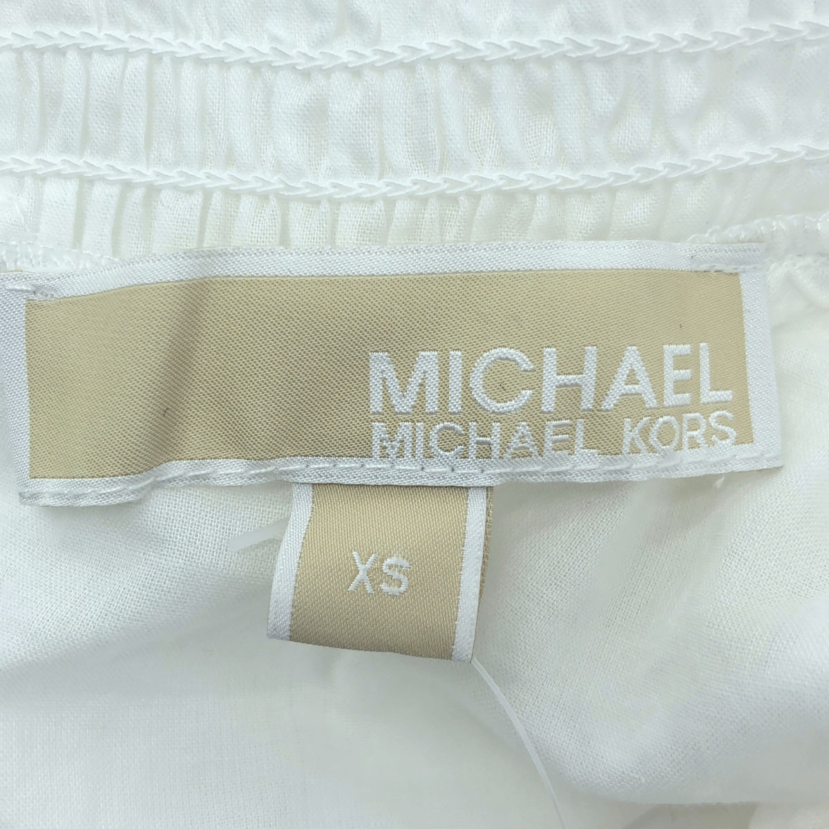 【美品】  MICHAEL KORS / マイケルコース | Smocked Cotton Dress / ティアード ボリューム ワンピース | XS | ホワイト | レディース