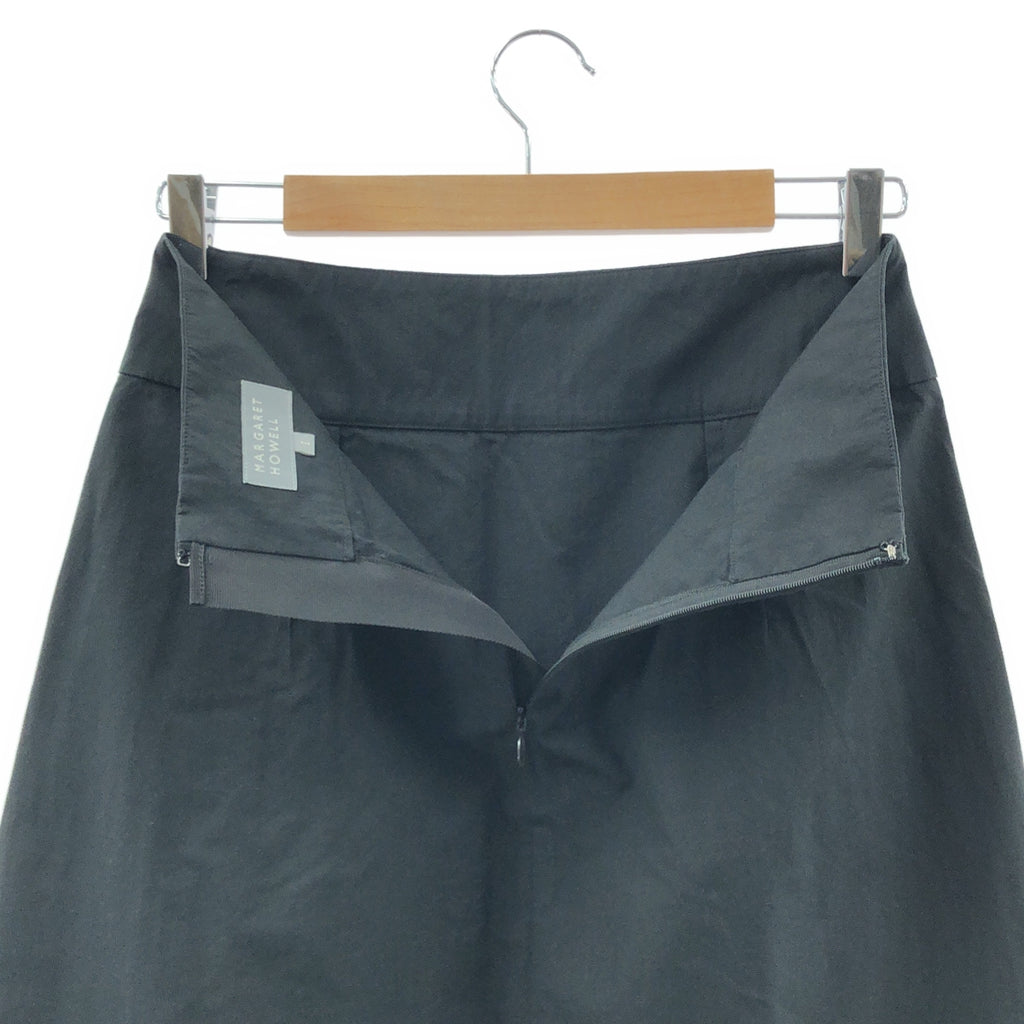 MARGARET HOWELL / マーガレットハウエル | HIGHDENSE COTTON SILK コットン シルク スカート | 1 | ブラック | レディース