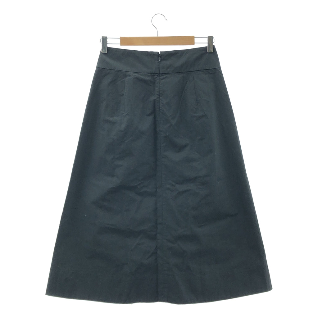 MARGARET HOWELL / マーガレットハウエル | HIGHDENSE COTTON SILK コットン シルク スカート | 1 | ブラック | レディース