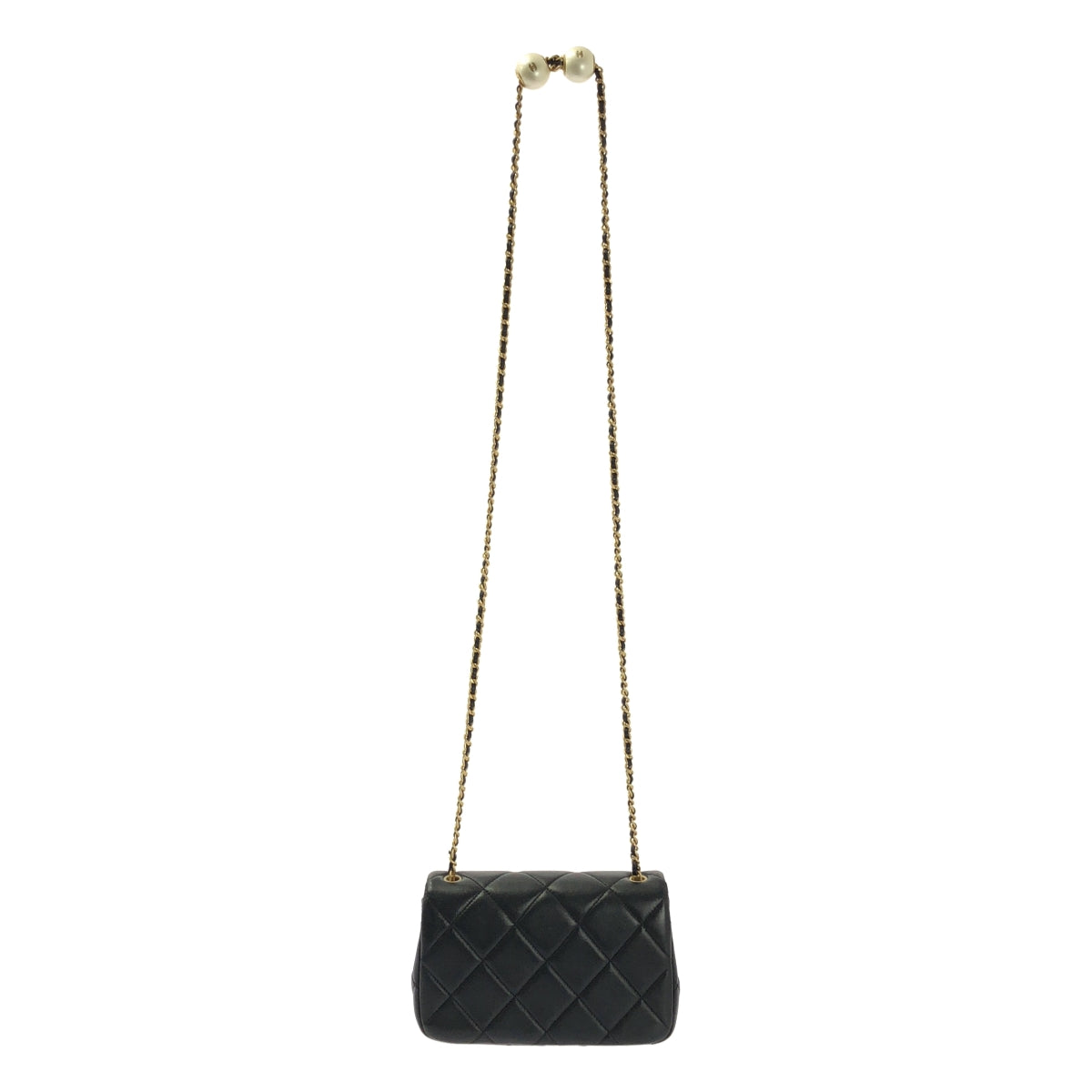 CHANEL / 샤넬 | Matrasse Pearl 코코 마크 스몰 램 스킨 체인 숄더백 / AS4861 |