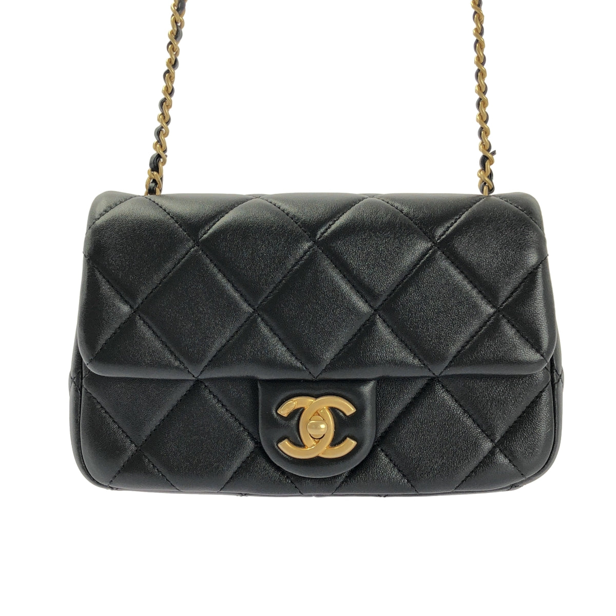 CHANEL / 샤넬 | Matrasse Pearl 코코 마크 스몰 램 스킨 체인 숄더백 / AS4861 |