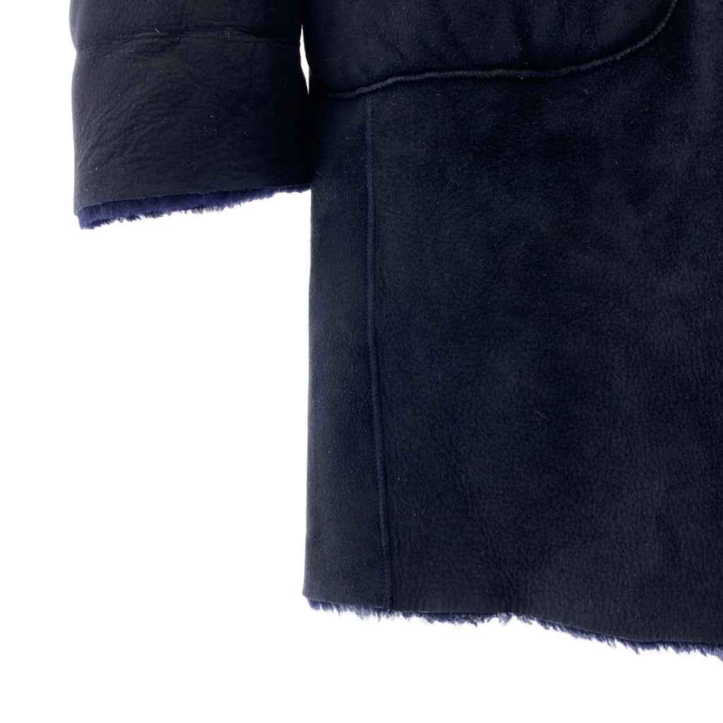 未知商品 | 雙面羊皮連帽羊毛大衣 | 8 碼 | 海軍藍 | 女款
