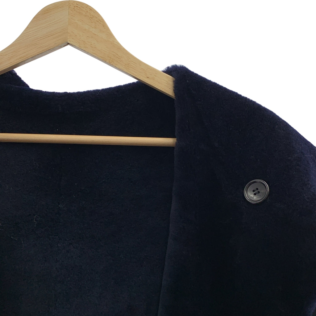 未知商品 | 雙面羊皮連帽羊毛大衣 | 8 碼 | 海軍藍 | 女款