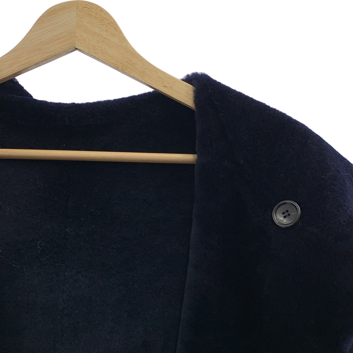 未知商品 | 雙面羊皮連帽羊毛大衣 | 8 碼 | 海軍藍 | 女款