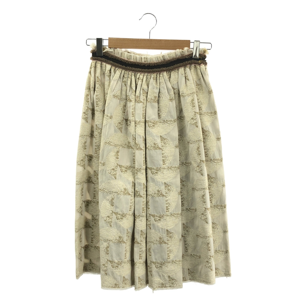 mina perhonen / 미나펠호넨 | sun bird 레이온 코튼 자가드 스커트 | F | 아이보리 | 여성