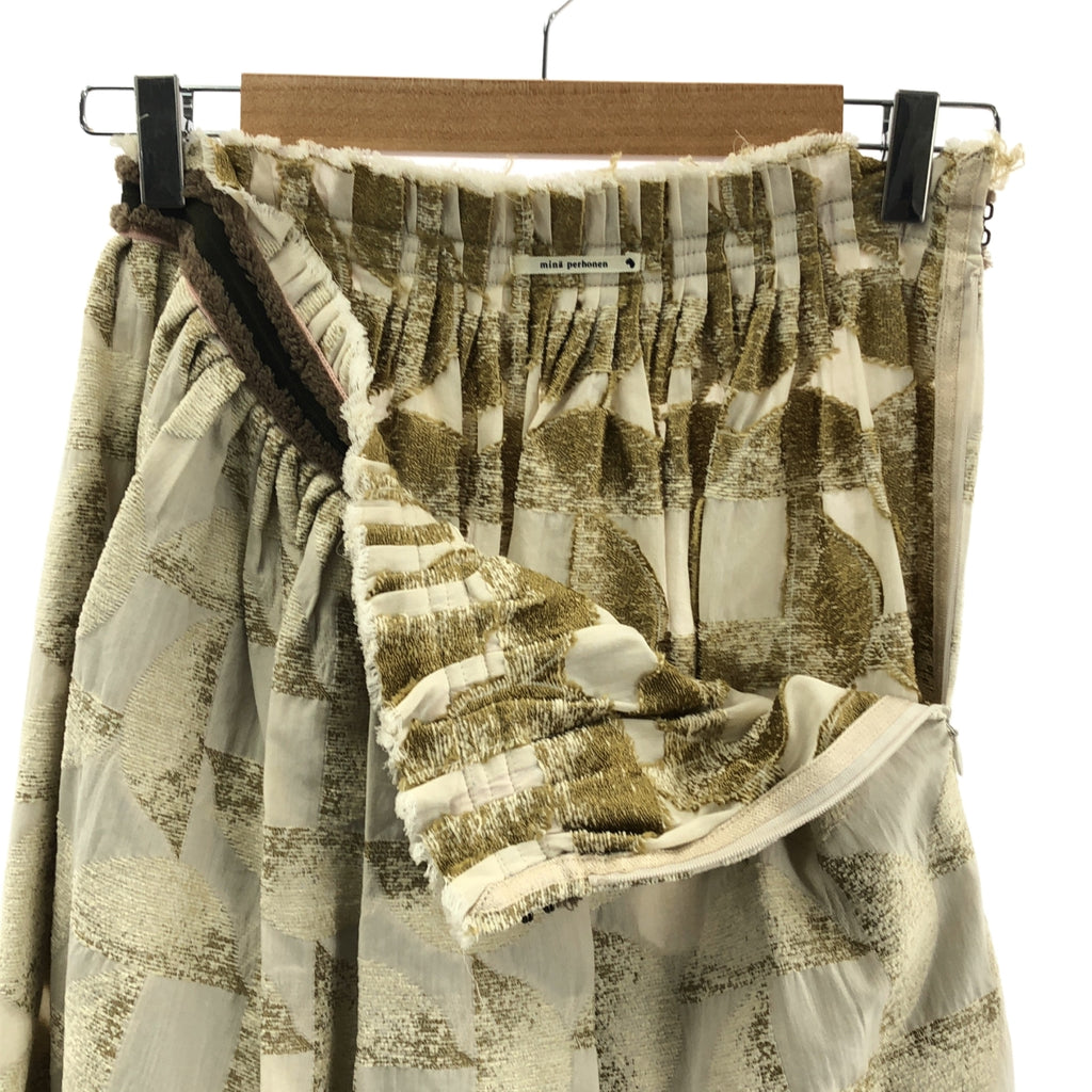 mina perhonen / 미나펠호넨 | sun bird 레이온 코튼 자가드 스커트 | F | 아이보리 | 여성