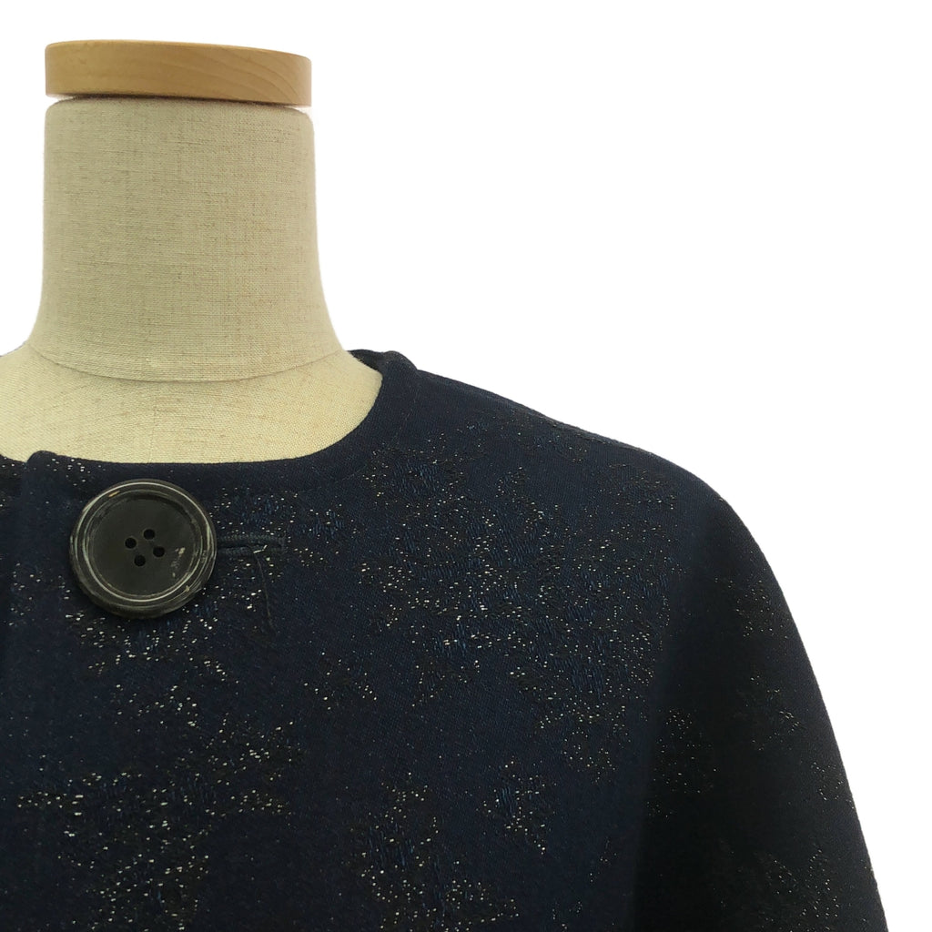 【미품】 tricot COMME des GARCONS / 트리코콤 데 갤슨 | 2018SS | 자가드 플리츠 도킹 노 컬러 코트 | M | 네이비 | 여성