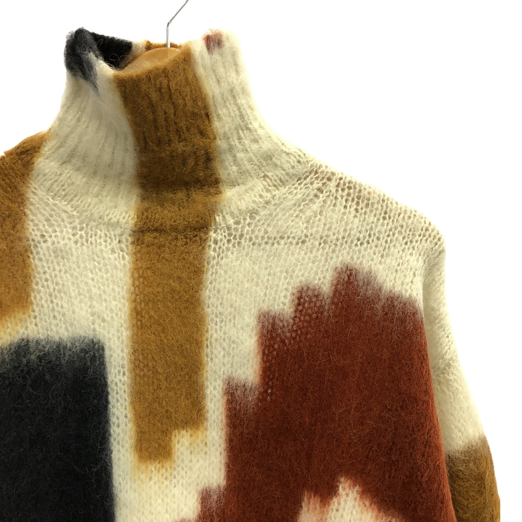 [新] Mame Kurogouchi | 2023秋冬 |摺紙染色蘇裡羊駝毛針織套頭衫 | 1 |白色 |女性的