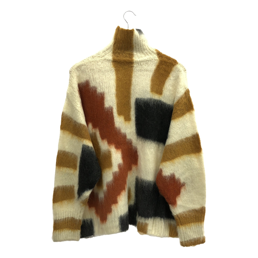 [新] Mame Kurogouchi | 2023秋冬 |摺紙染色蘇裡羊駝毛針織套頭衫 | 1 |白色 |女性的