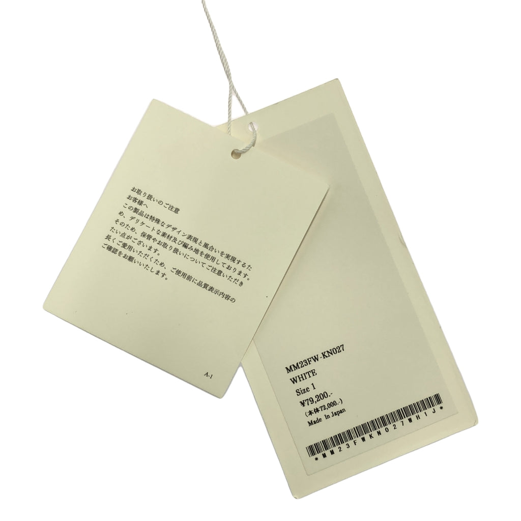 [新] Mame Kurogouchi | 2023秋冬 |摺紙染色蘇裡羊駝毛針織套頭衫 | 1 |白色 |女性的