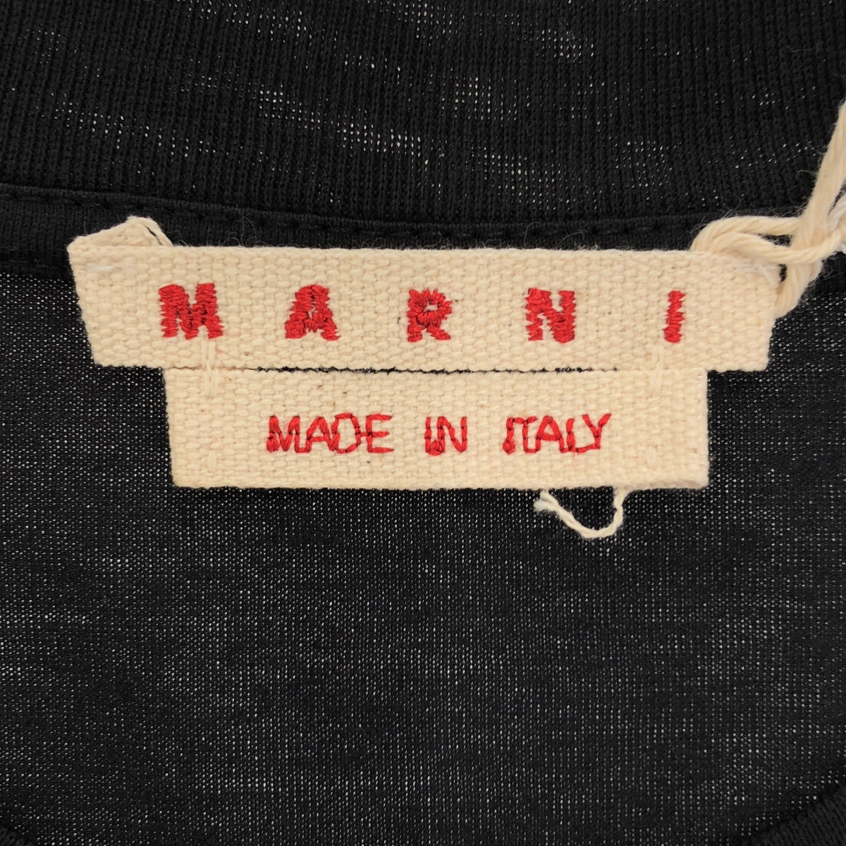 [Good Condition] MARNI | 2024AW | Stitchwork Logo Patch T-Shirt Cut and Sew | 44 | Black | Men's