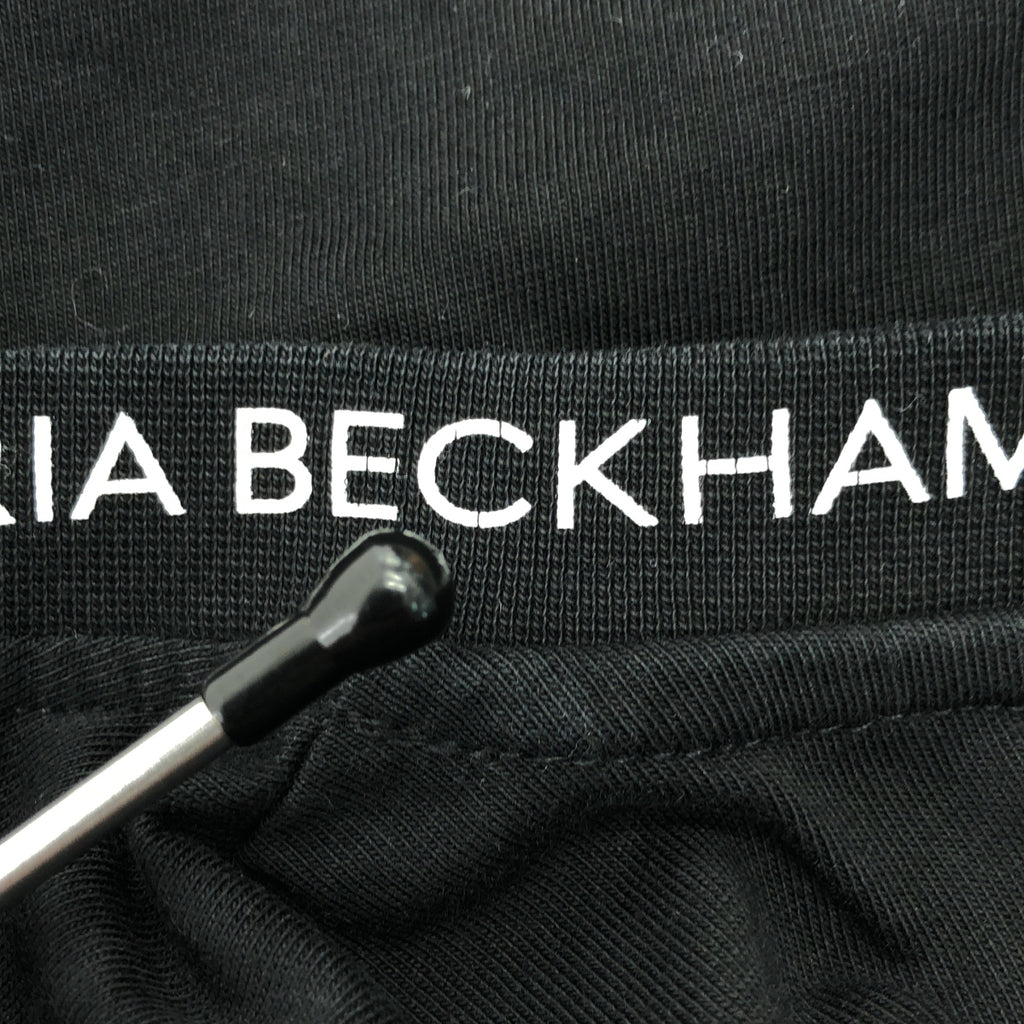 VICTORIA BECKHAM / ヴィクトリアベッカム | コットン ロゴ クルーネック カットソー | S | ブラック | レディース