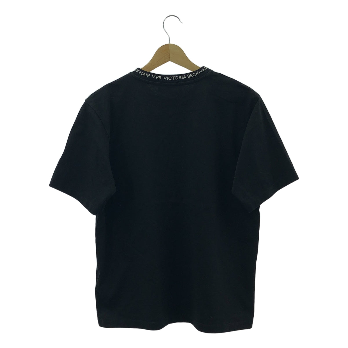 VICTORIA BECKHAM / ヴィクトリアベッカム | コットン ロゴ クルーネック カットソー | S | ブラック | レディース