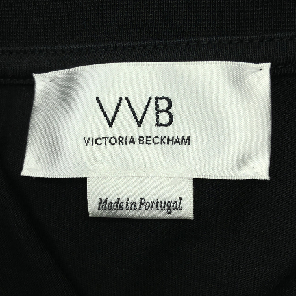 VICTORIA BECKHAM / ヴィクトリアベッカム | コットン ロゴ クルーネック カットソー | S | ブラック | レディース
