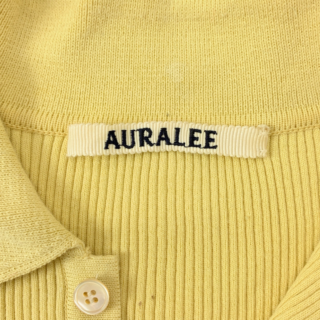 AURALEE / オーラリー | 2022SS | GIZA HIGH GAUGE RIB KNIT POLO / コットン ハイゲージ ニット ポロ | 0 | イエロー | レディース