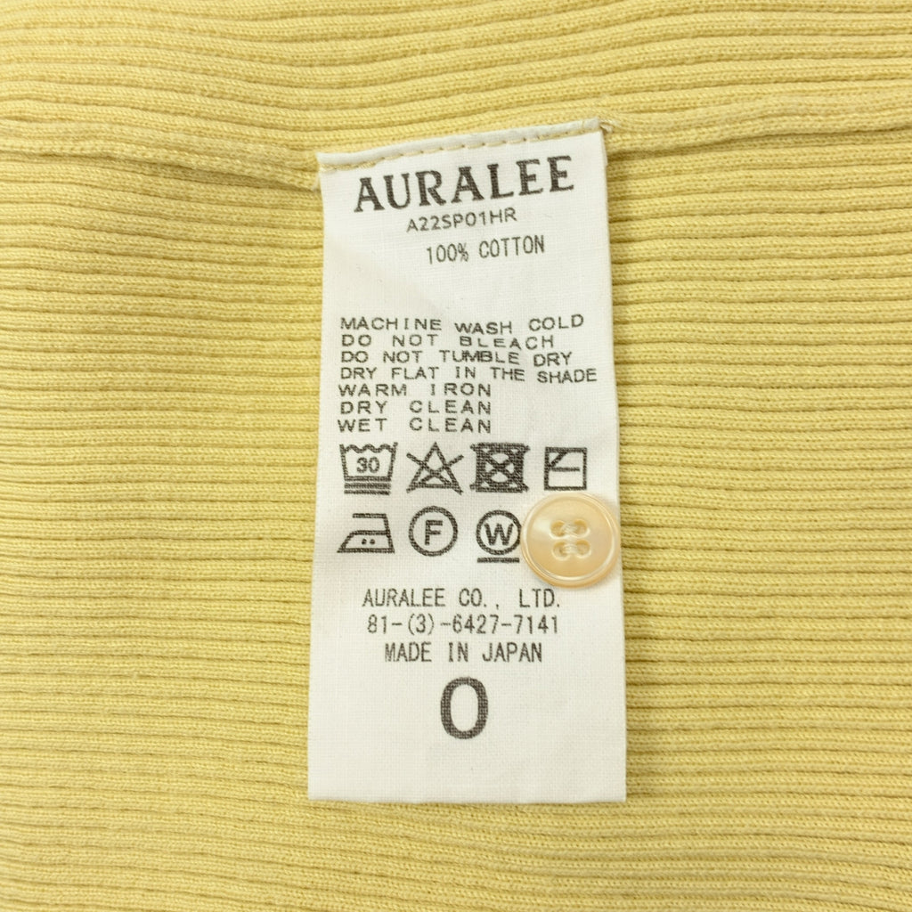 AURALEE / オーラリー | 2022SS | GIZA HIGH GAUGE RIB KNIT POLO / コットン ハイゲージ ニット ポロ | 0 | イエロー | レディース