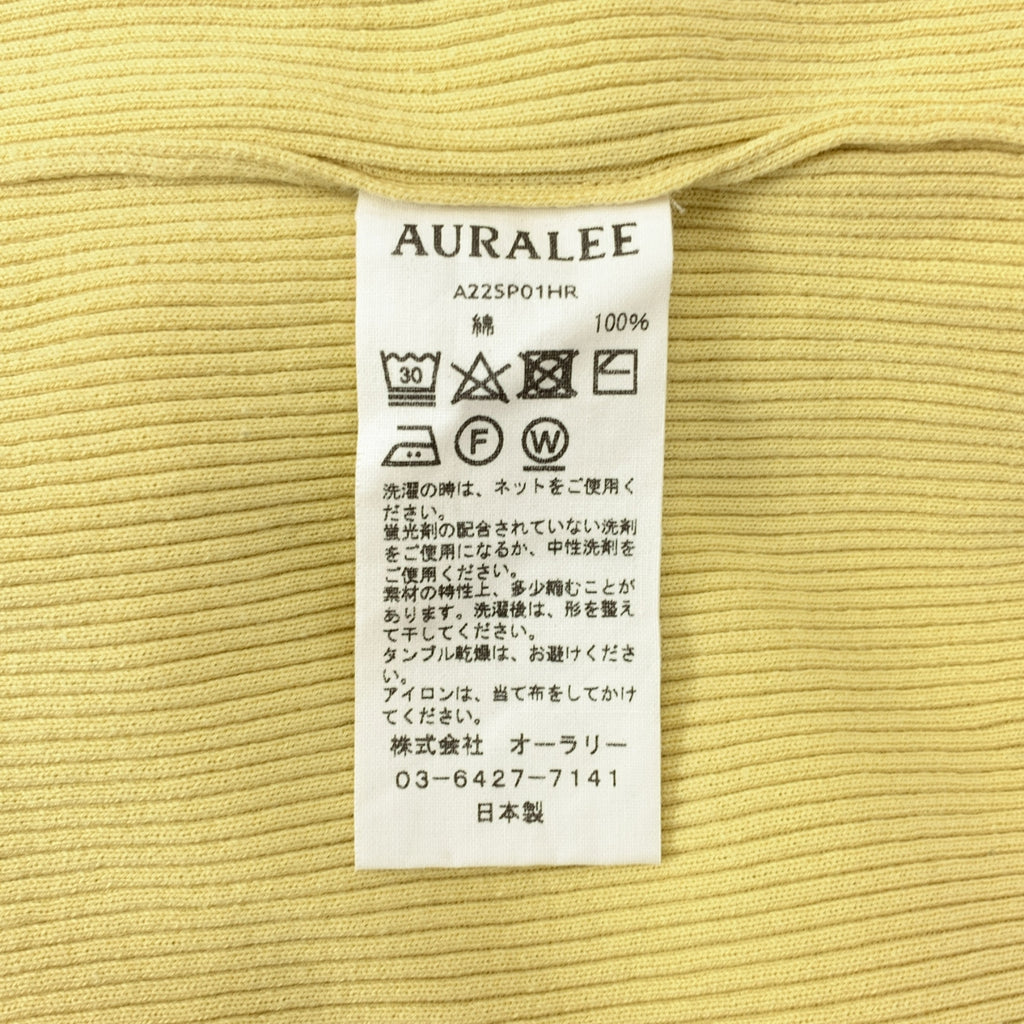 AURALEE / オーラリー | 2022SS | GIZA HIGH GAUGE RIB KNIT POLO / コットン ハイゲージ ニット ポロ | 0 | イエロー | レディース