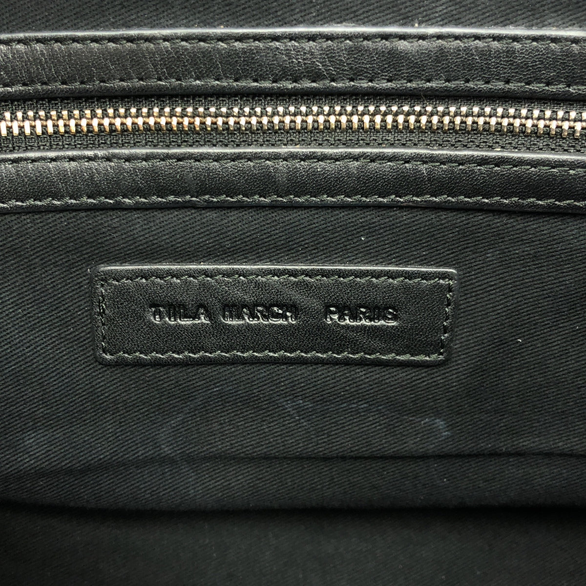 【美品】  TILA MARCH PARIS / ティラマーチ パリス | 2way ショルダー付き レザー ロゴ ハンド トートバッグ | ブラック | レディース