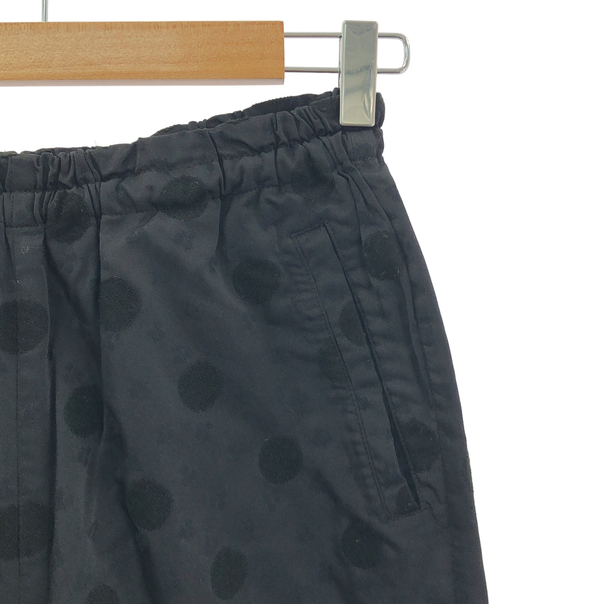 tricot COMME des GARCONS / 트리코 콤 데 갤슨 | 2019AW | 도트 개더 와이드 이지 바지 | S | 블랙 |