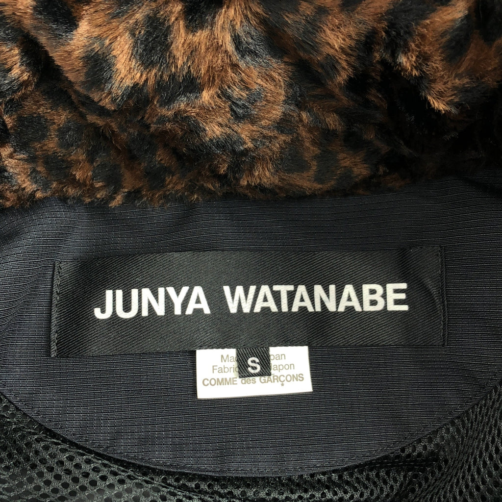 JUNYA WATANABE COMME des GARCONS / ジュンヤワタナベ | 2022AW | 総柄 レオパード ドローストリング オーバー ジャケット / メッシュ総裏地 | S | レディース