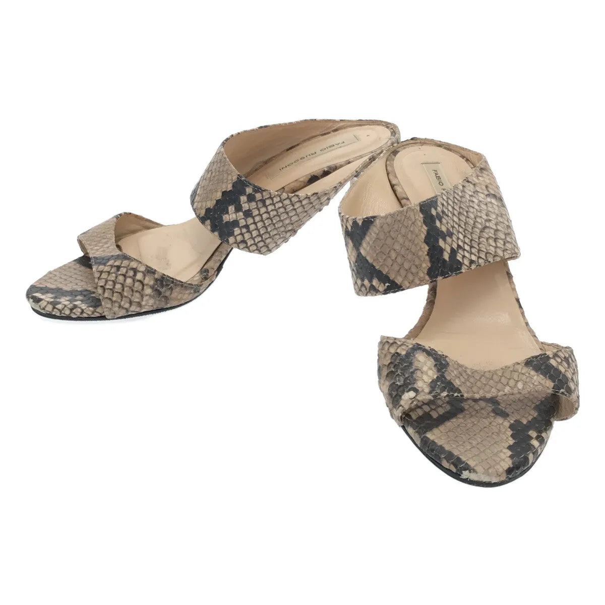 Fabio Rusconi / ファビオルスコーニ | パイソン柄 ヒール サンダル | 35 1/2 | レディース