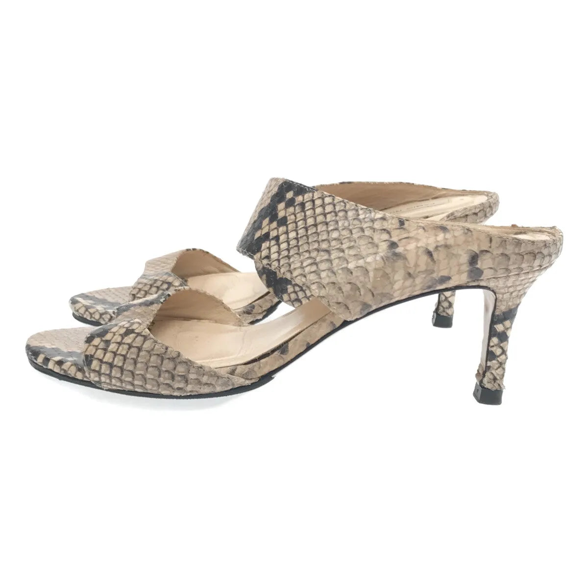Fabio Rusconi / ファビオルスコーニ | パイソン柄 ヒール サンダル | 35 1/2 | レディース