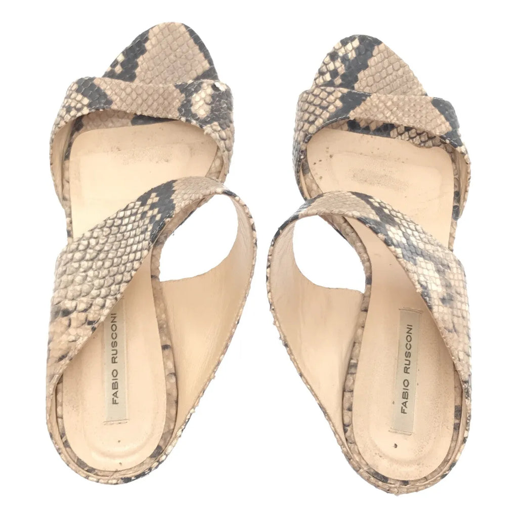 法比奧·魯斯科尼 |蟒蛇印花高跟涼鞋 | 35 1/2 |女性的