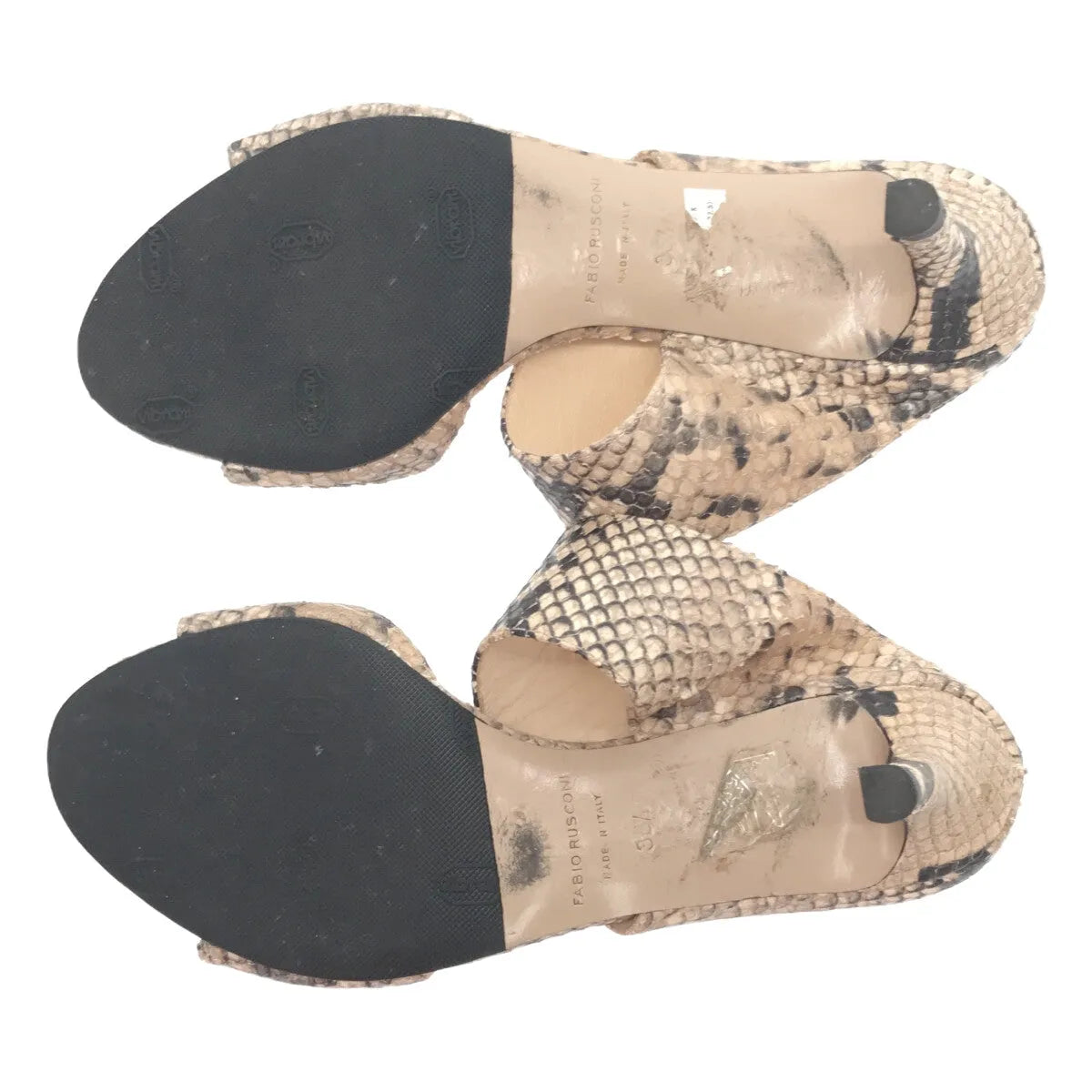 Fabio Rusconi / ファビオルスコーニ | パイソン柄 ヒール サンダル | 35 1/2 | レディース