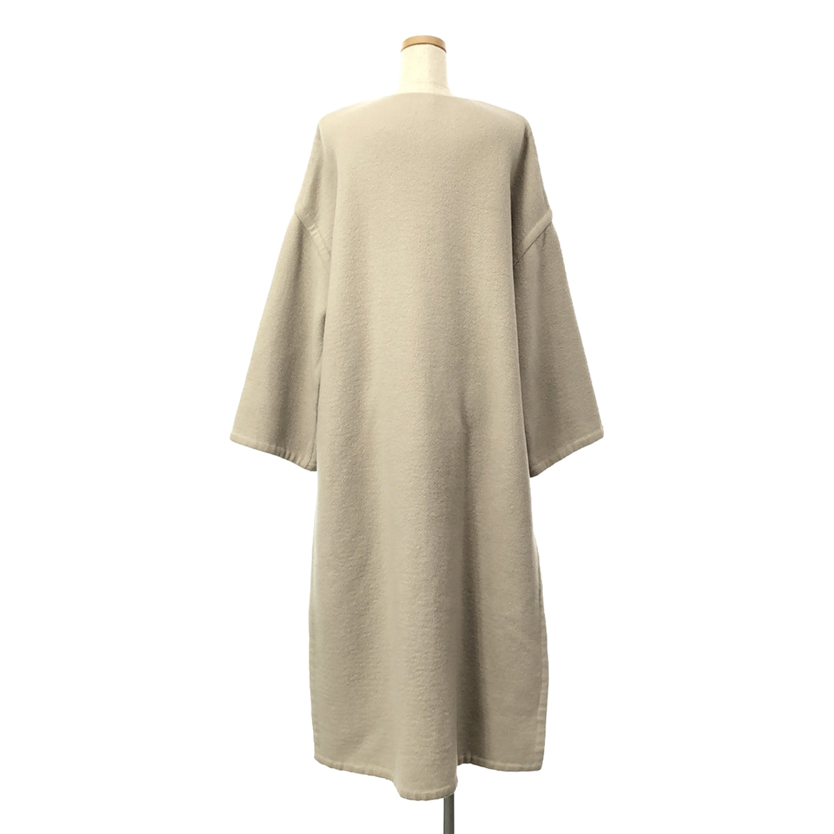 HELMUT LANG | Side slit collarless coat | M | Beige | Women's