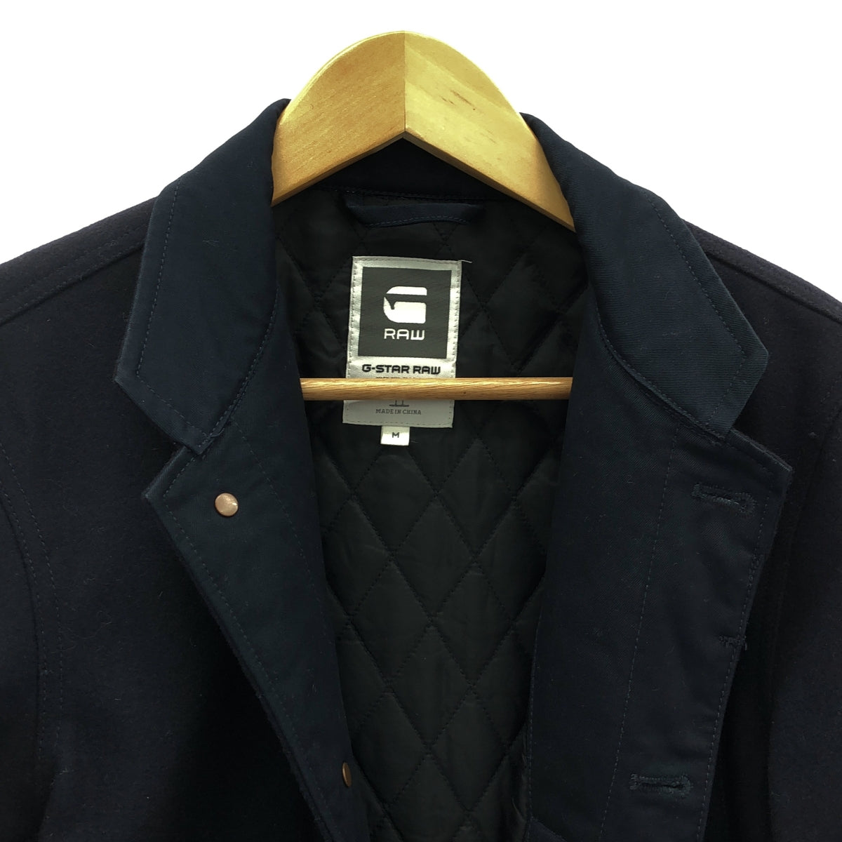 G-STAR RAW / ジースターロー | TYPE C WOOL WORKER BLAZER / メルトン ジャケット / キルティング総裏地 | M | ネイビー | メンズ