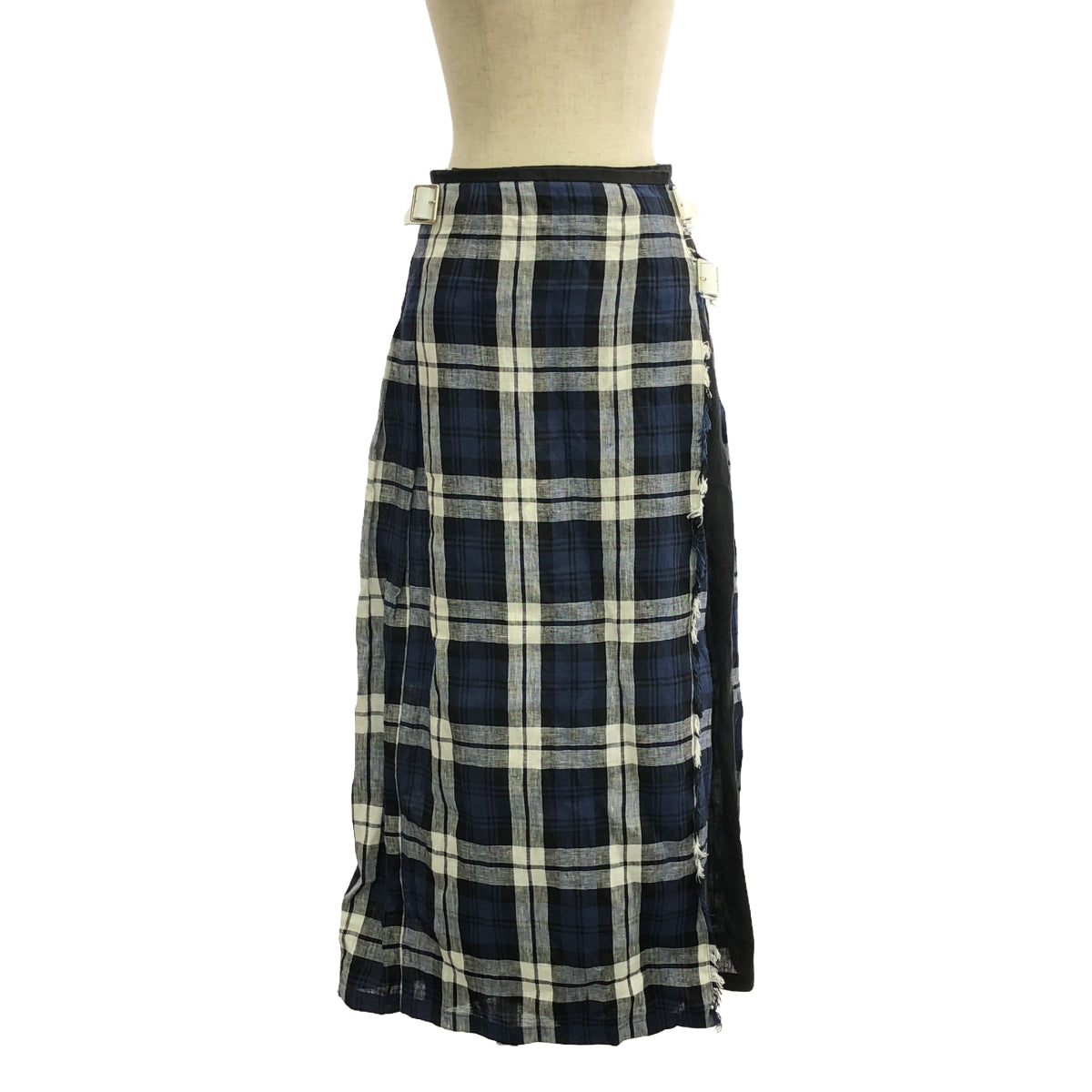 O'NEIL OF DUBLIN | Linen Check Wrap Skirt | Size 8 | Women's