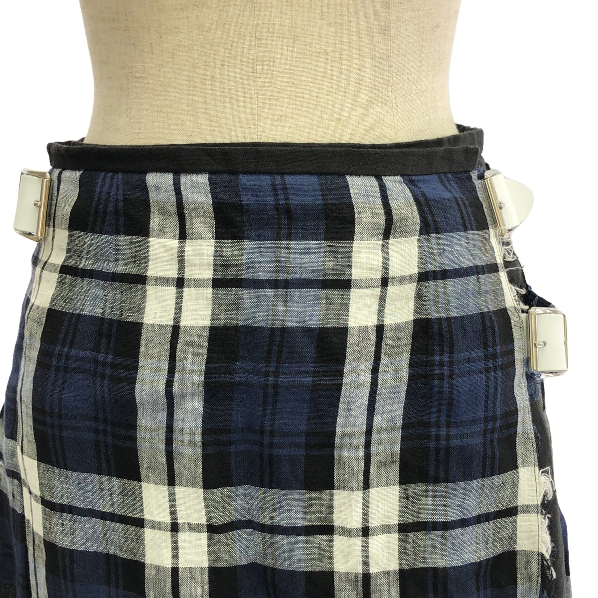 O'NEIL OF DUBLIN | Linen Check Wrap Skirt | Size 8 | Women's