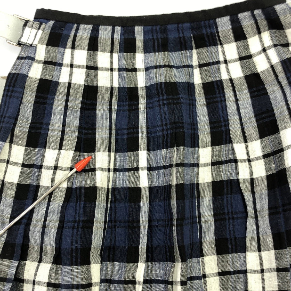 O'NEIL OF DUBLIN | Linen Check Wrap Skirt | Size 8 | Women's