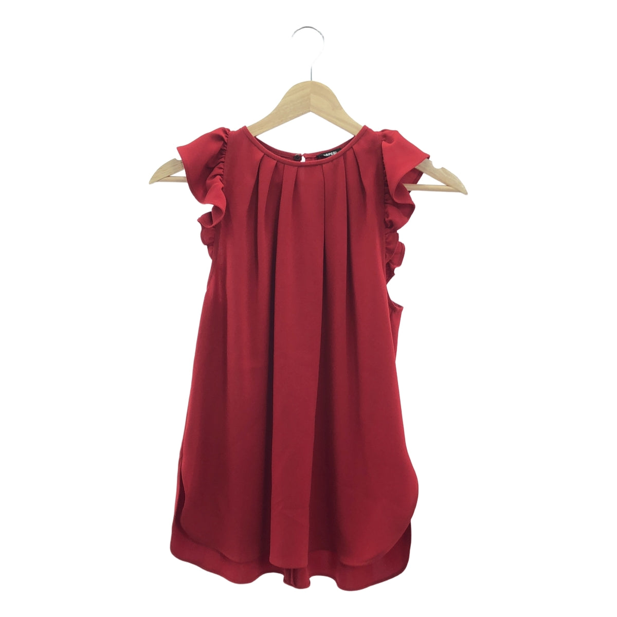 【美品】  ASPESI / アスペジ | フリル ギャザー ノースリーブ ブラウス | 40 | レッド | レディース