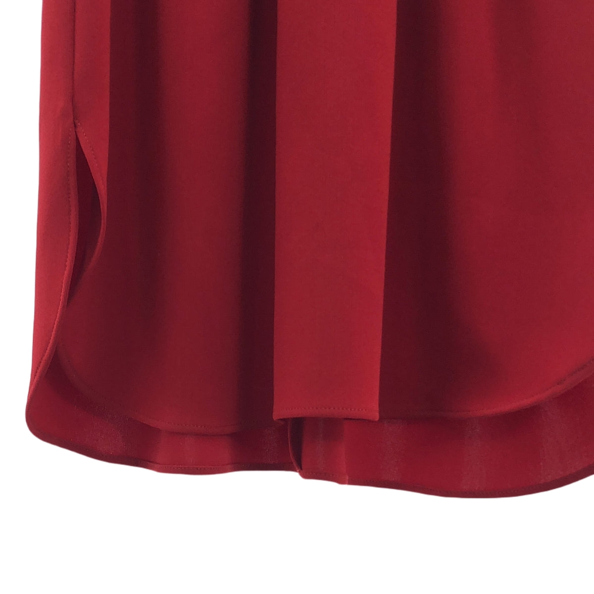 【미품】 ASPESI / 아스페지 | 프릴 개더 민소매 블라우스 | 40 | 레드 | 여성