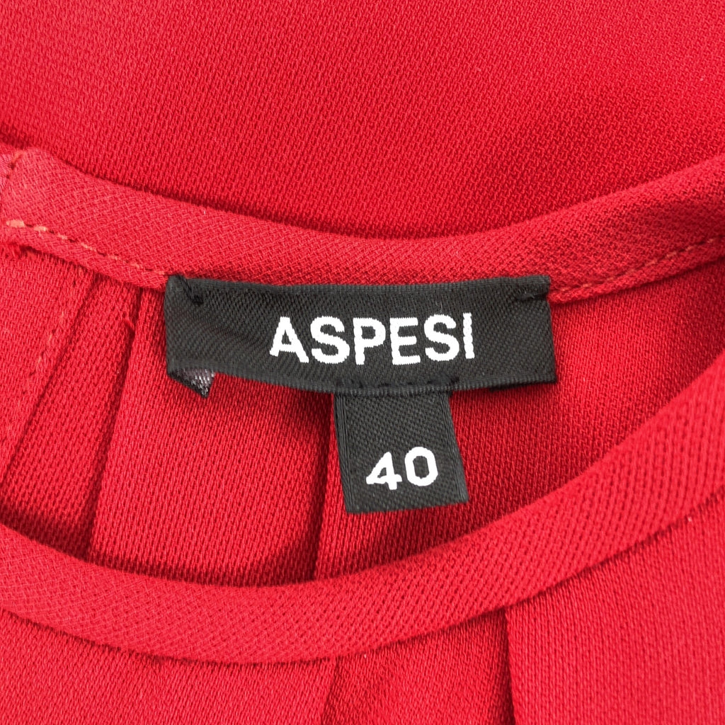 【美品】  ASPESI / アスペジ | フリル ギャザー ノースリーブ ブラウス | 40 | レッド | レディース
