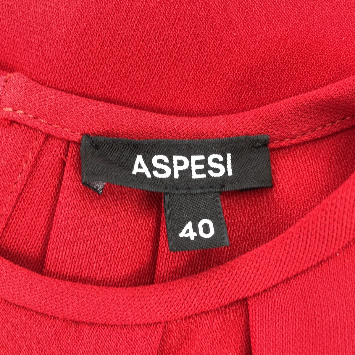 【미품】 ASPESI / 아스페지 | 프릴 개더 민소매 블라우스 | 40 | 레드 | 여성