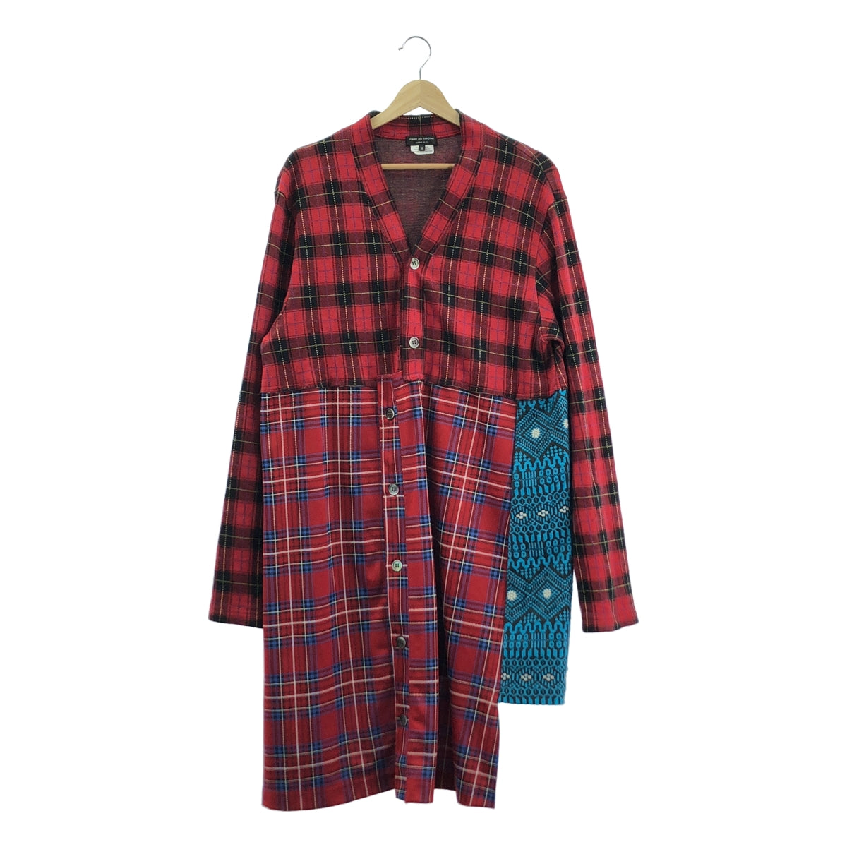 COMME des GARCONS HOMME PLUS / コムデギャルソンオムプリュス | 2020AW | チェック ノルディック 切替 ロング カーディガン シャツ | M | マルチカラー | メンズ